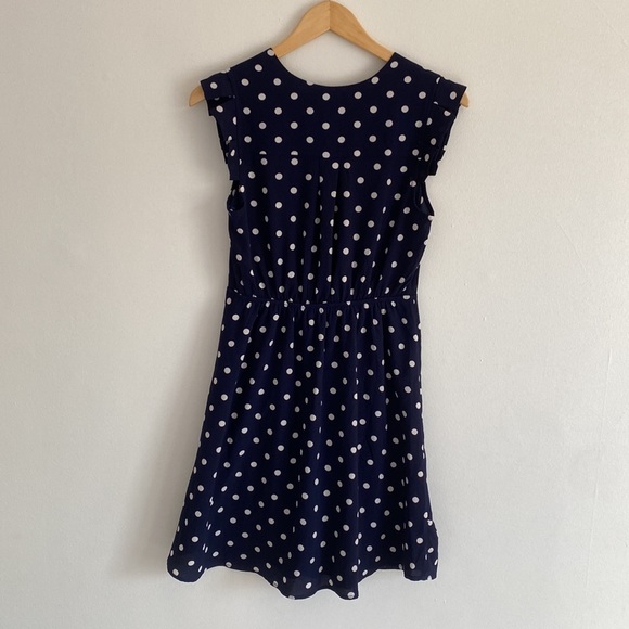 Monteau Navy blue with white Polka dot dress. Size M - Picture 6 of 9
